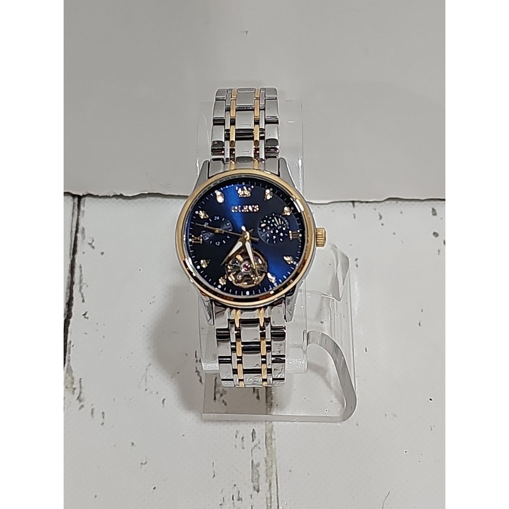 OLEVS Watch Moon Phases Hollow Design Waterproof Women's Mechanical Wristwatches